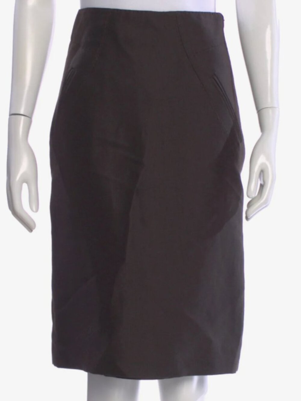 MOSCHINO Vintage Wool Knee-Length Skirt Grey